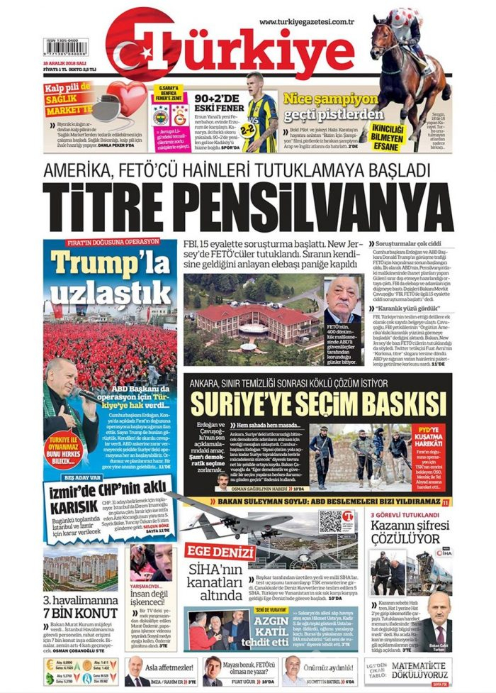 Günün gazete manşetleri - 18 Aralık 2018