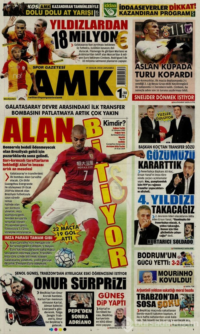 Günün gazete manşetleri 19 Aralık 2018