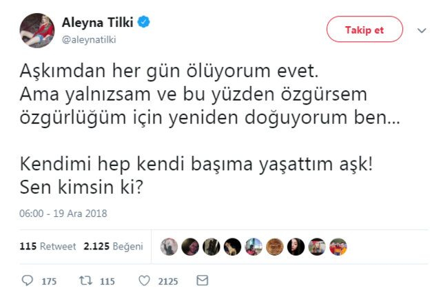 Aleyna Tilki:"Aşkımdan her gün ölüyorum!
