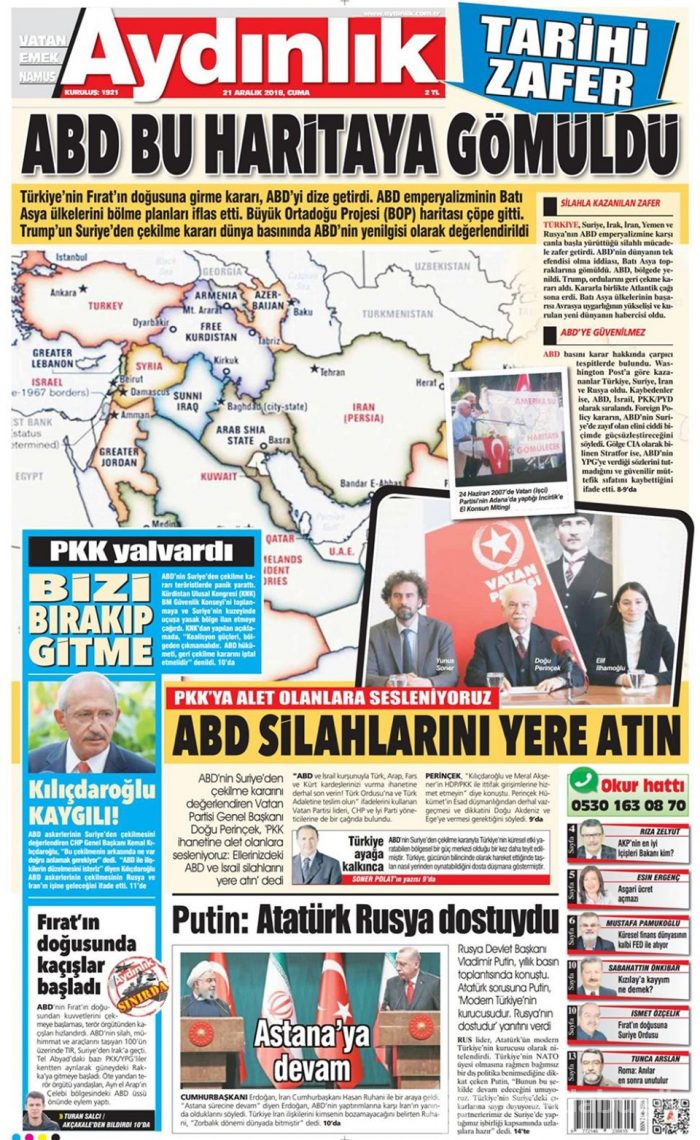 Günün gazete manşetleri 21 Aralık 2018