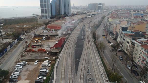 Gebze-Halkalı tren hattında son durum havadan görüntülendi
