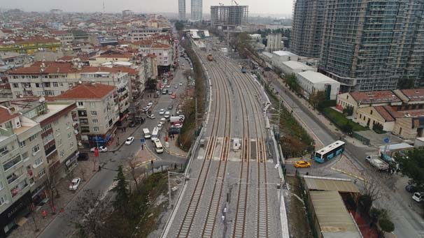 Gebze-Halkalı tren hattında son durum havadan görüntülendi
