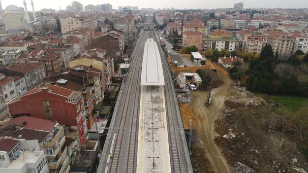 Gebze-Halkalı tren hattında son durum havadan görüntülendi
