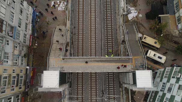 Gebze-Halkalı tren hattında son durum havadan görüntülendi
