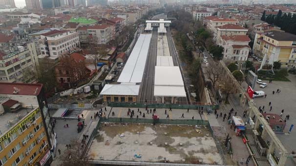 Gebze-Halkalı tren hattında son durum havadan görüntülendi
