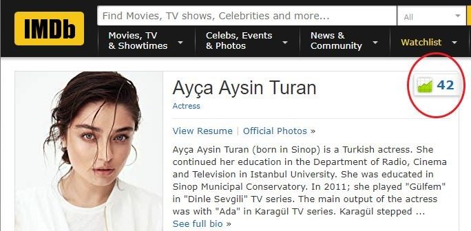 Ayça Ayşin Turan tüm zamanların rekorunu kırdı (IMDb listesi)