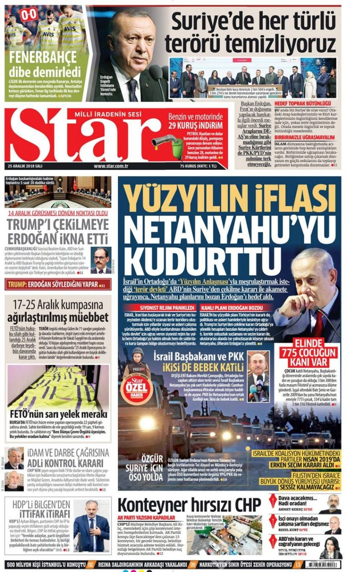 Günün gazete manşetleri - 25 Aralık 2018