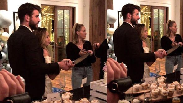 Kafa karıştıran fotoğraf: Düğün pastası bile kestiler

