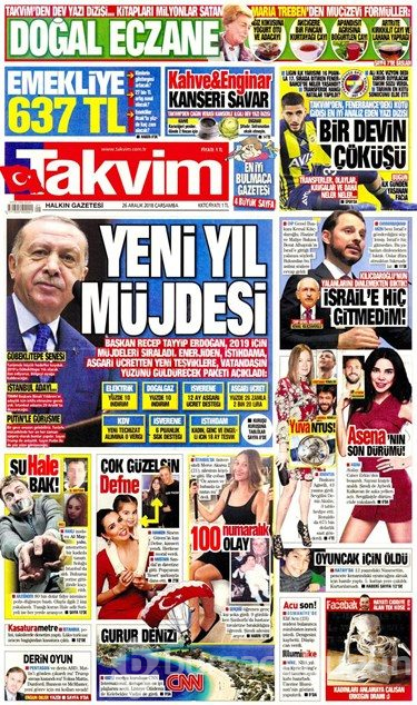 Günün gazete manşetleri - 26 Aralık 2018
