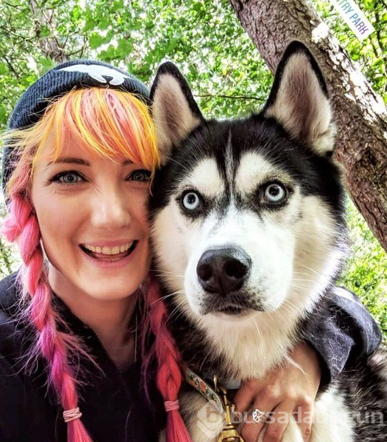Huysuz köpek keskin bakışlarıyla internette fenomen oldu
