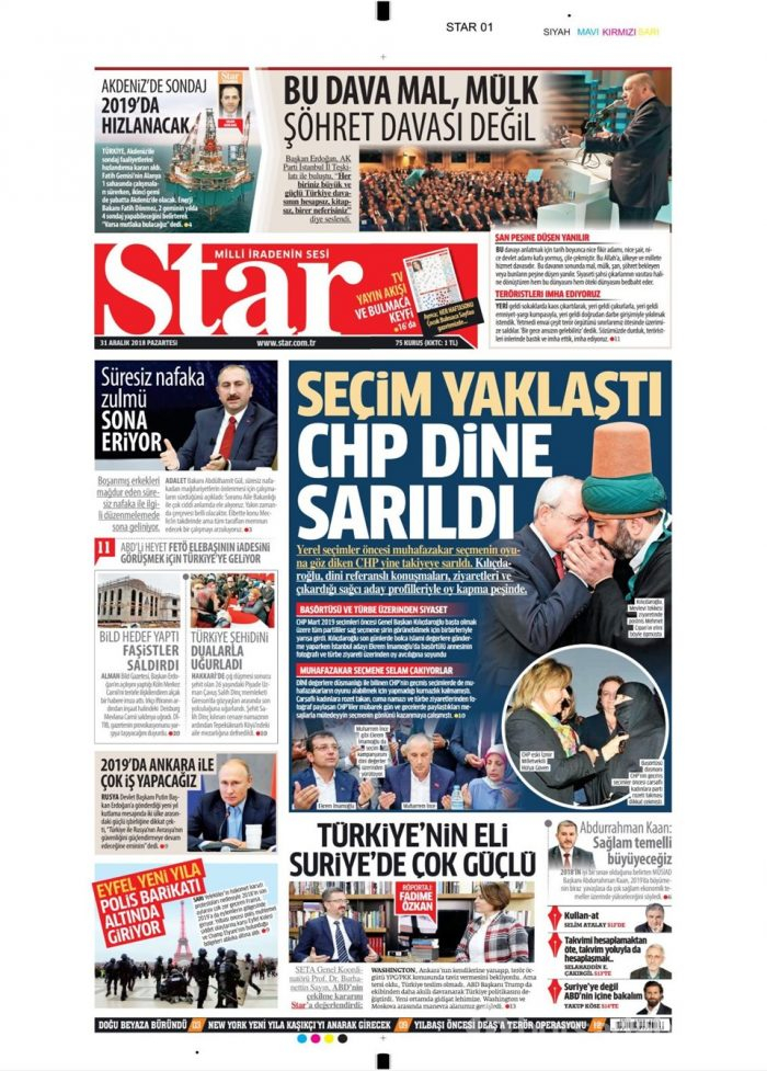 Günün gazete manşetleri - 31 Aralık 2018