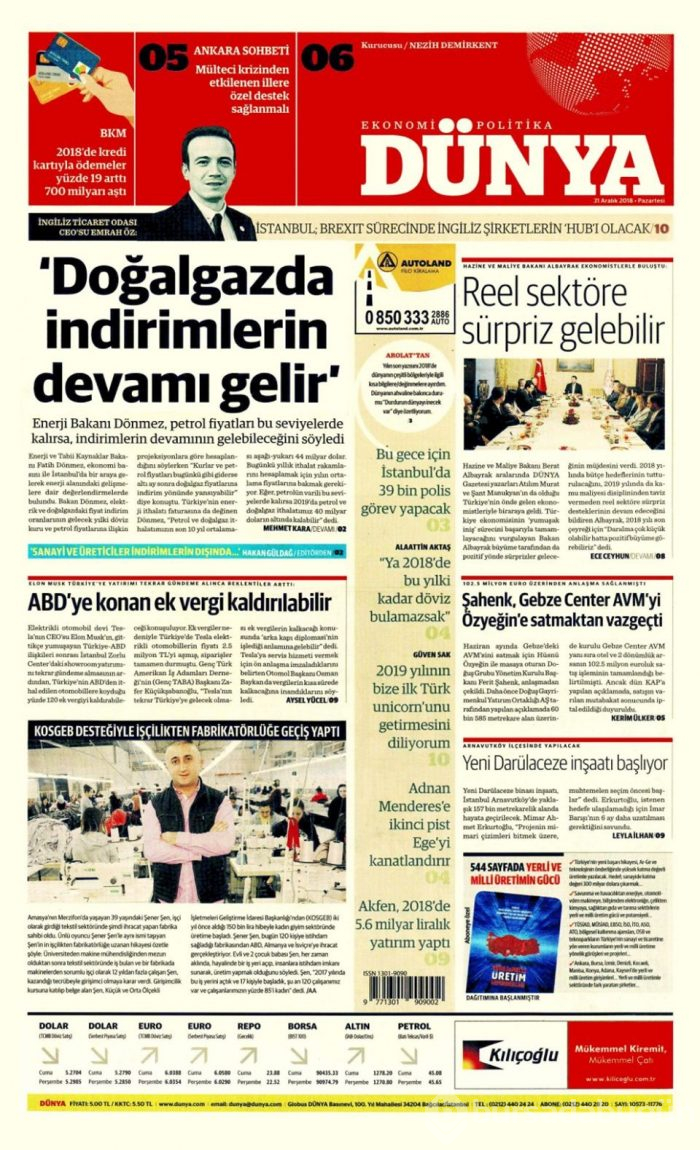 Günün gazete manşetleri - 31 Aralık 2018