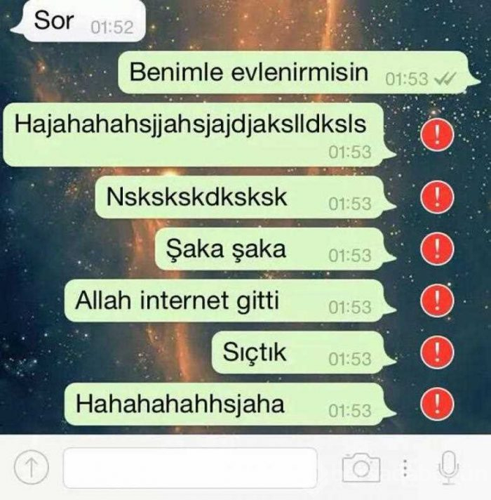 Efsane olan komik mesajlar