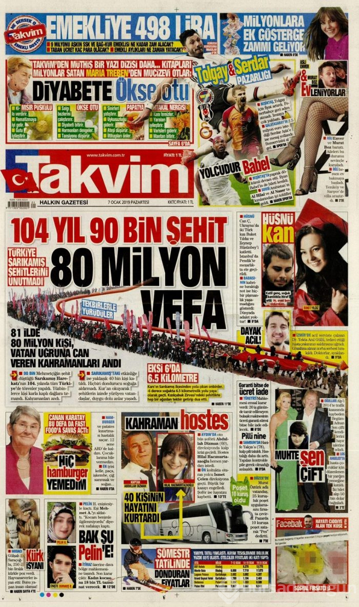 Günün gazete manşetleri - 7 Ocak 2019