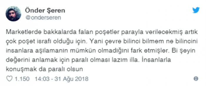 Paralı poşet uygulamasına sosyal medyadan tepki yağdı
