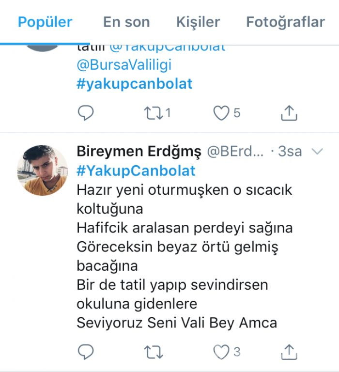 Öğrenciler Bursa Valisi Canbolat'ı mesaj yağmuruna tuttu! 