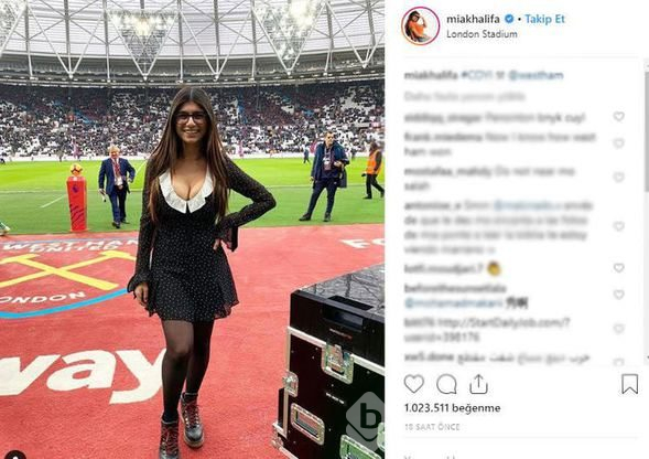 Yıldız futbolcu, Mia Khalifa'dan gözlerini alamadı
