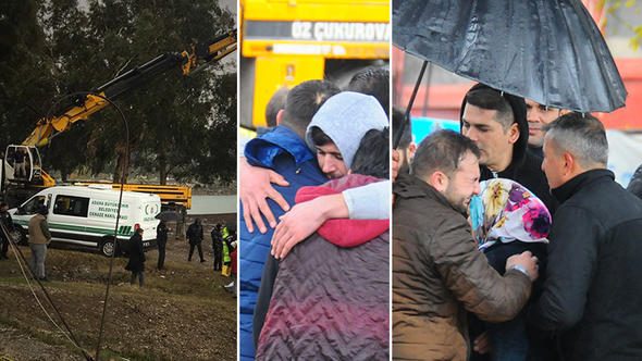 Adana'da otomobil göle uçtu
