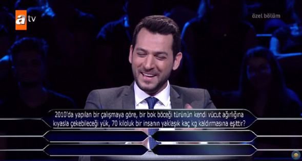 Kim Milyoner Olmak İster'de bok böceği sorusu Murat Yıldırım'ı kahkahaya boğdu
