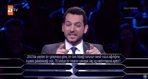Kim Milyoner Olmak İster'de bok böceği sorusu Murat Yıldırım'ı kahkahaya boğdu
