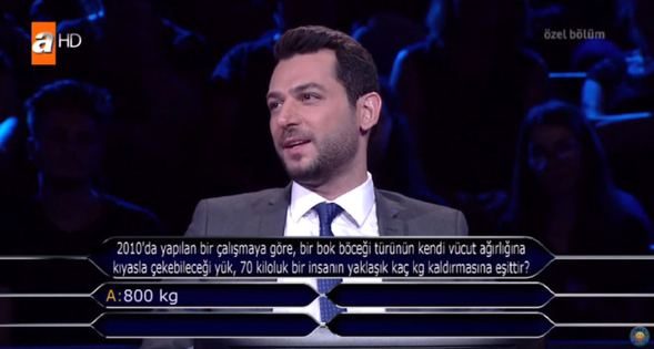 Kim Milyoner Olmak İster'de bok böceği sorusu Murat Yıldırım'ı kahkahaya boğdu
