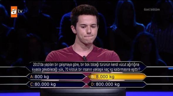 Kim Milyoner Olmak İster'de bok böceği sorusu Murat Yıldırım'ı kahkahaya boğdu
