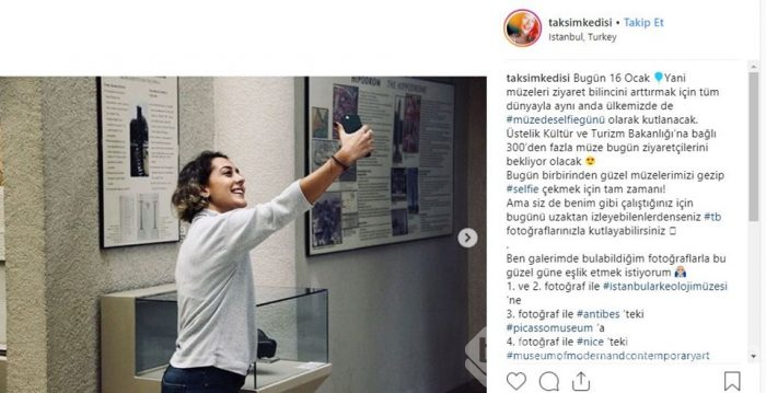 Sosyal medyada Müzede Selfie Günü (Museum Selfie Day) paylaşımları