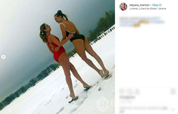 Buz gibi havada çığlık çığlığa