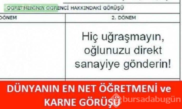 Görenlerin yüzünü güldüren karne notları
