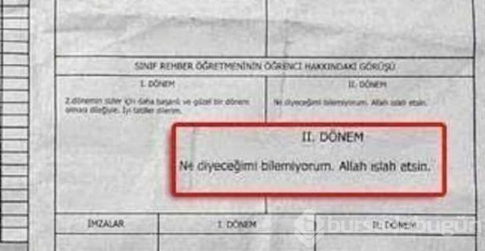 Görenlerin yüzünü güldüren karne notları
