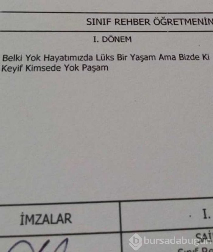 Görenlerin yüzünü güldüren karne notları
