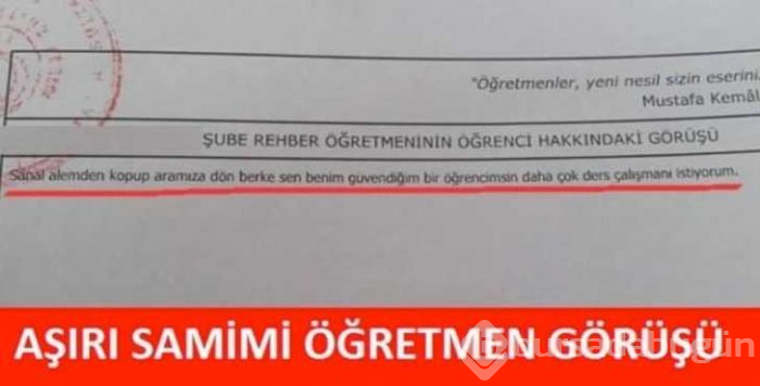 Görenlerin yüzünü güldüren karne notları
