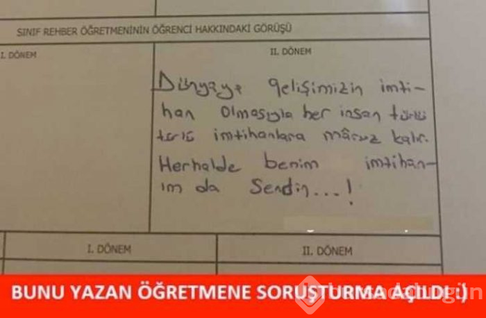 Görenlerin yüzünü güldüren karne notları
