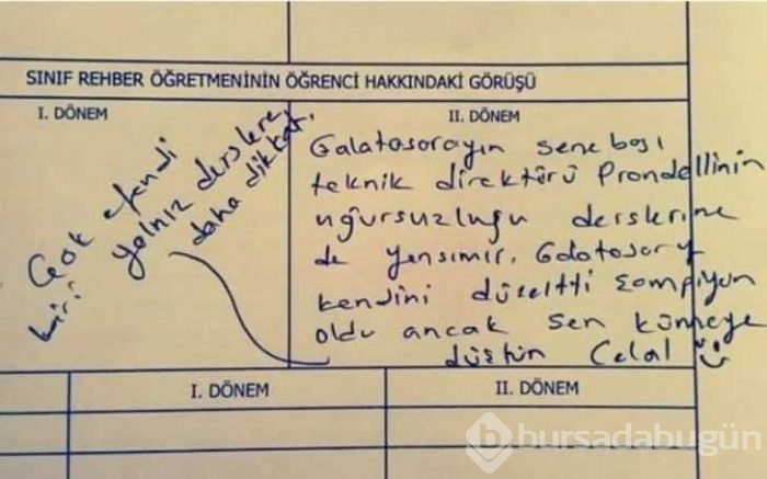 Görenlerin yüzünü güldüren karne notları
