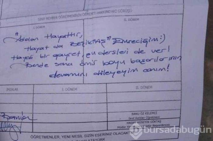 Görenlerin yüzünü güldüren karne notları
