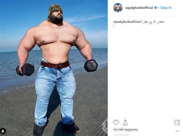 İranlı Hulk görenleri şaşırtıyor!