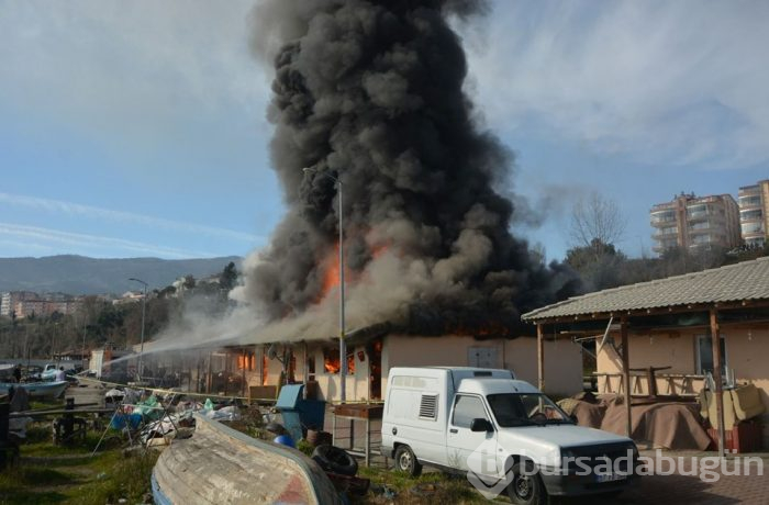Sinop'ta balık satış mağazalarında yangın