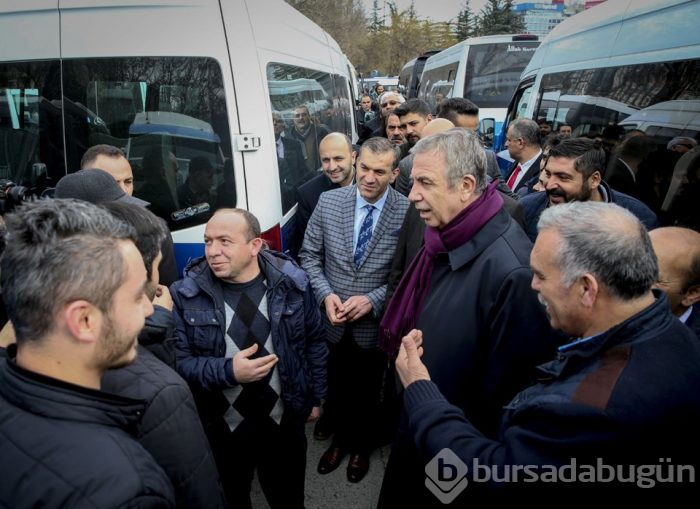Mansur Yavaş, taksici ve dolmuşçuları ziyaret etti