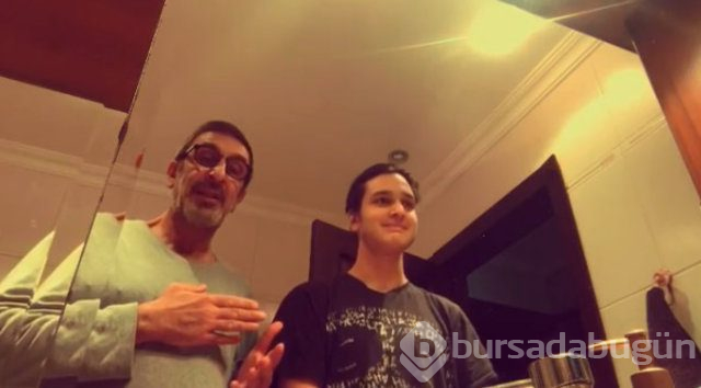 Cem Özer oğlu Nejat'a sakal tıraşı olmayı öğretti
