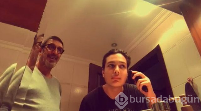Cem Özer oğlu Nejat'a sakal tıraşı olmayı öğretti
