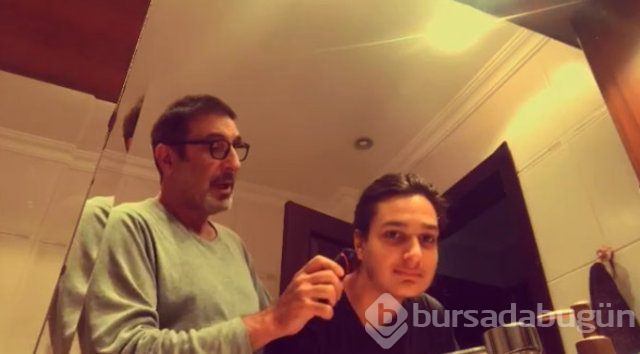 Cem Özer oğlu Nejat'a sakal tıraşı olmayı öğretti
