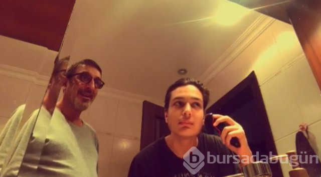 Cem Özer oğlu Nejat'a sakal tıraşı olmayı öğretti
