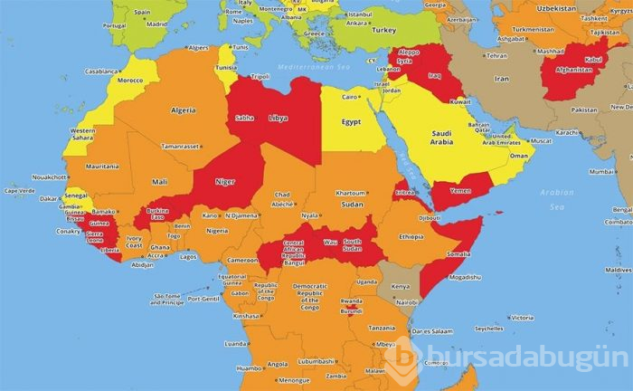 2019 Dünya seyahat risk haritası yayınlandı