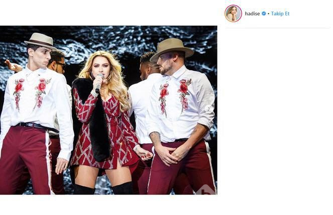 Hadise kırmızı elbisesini paylaşmaya doyamadı
