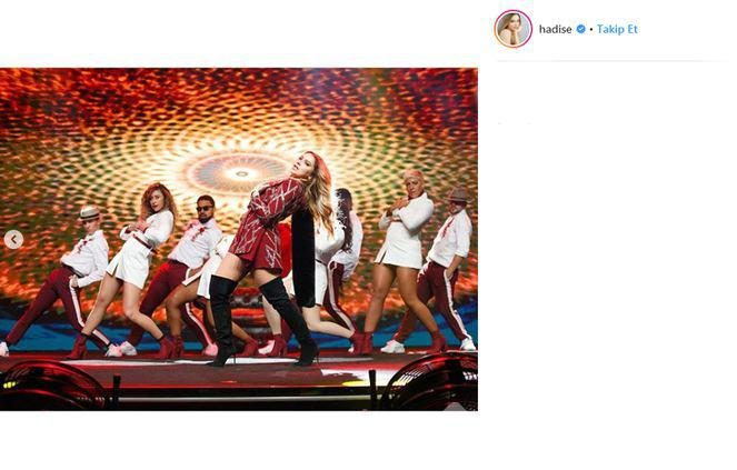Hadise kırmızı elbisesini paylaşmaya doyamadı
