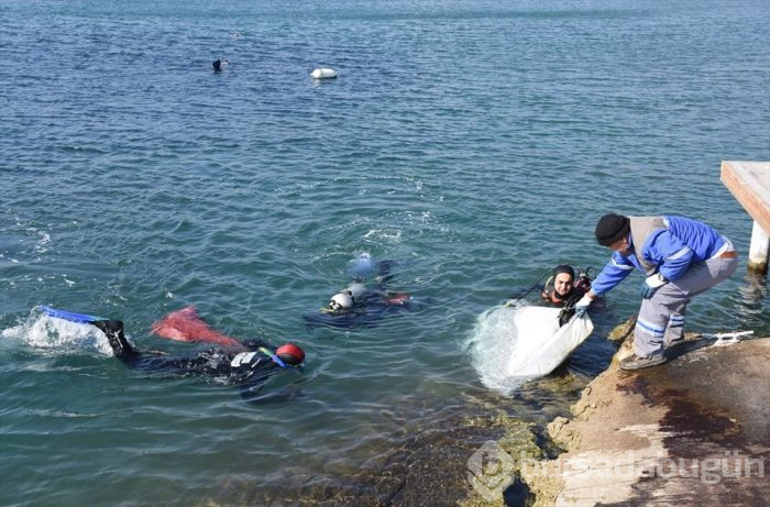 Bodrum'da denizden yatak da çıktı halı da