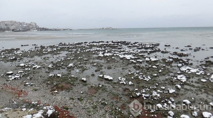 Silivri'de deniz yaklaşık 150 metre çekildi