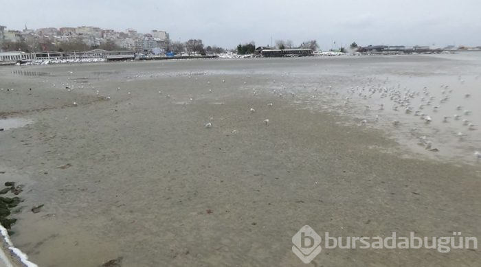 Silivri'de deniz yaklaşık 150 metre çekildi