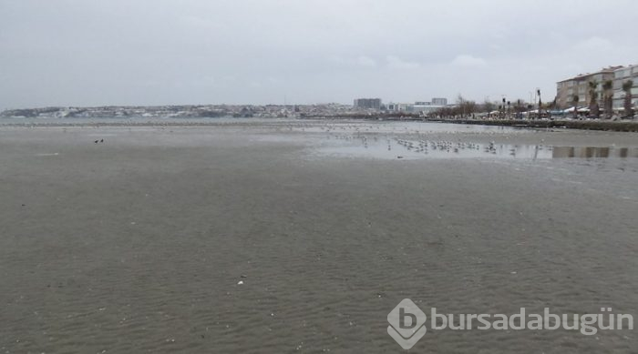 Silivri'de deniz yaklaşık 150 metre çekildi