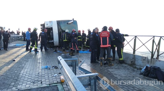Bursa Uludağ yolunda otobüs devrildi, çok sayıda yaralı var 